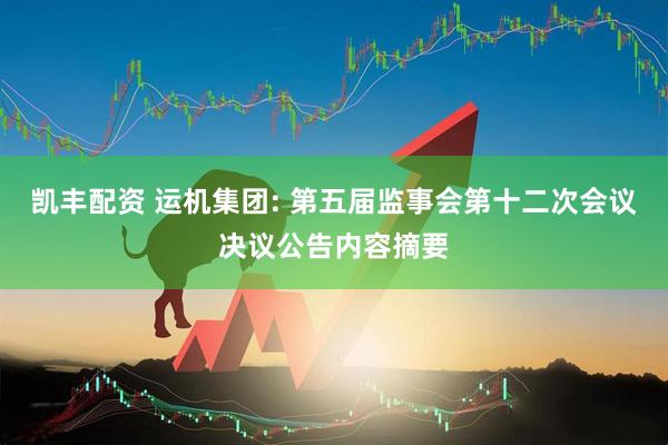 凯丰配资 运机集团: 第五届监事会第十二次会议决议公告内容摘要