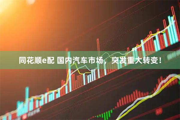 同花顺e配 国内汽车市场，突发重大转变！